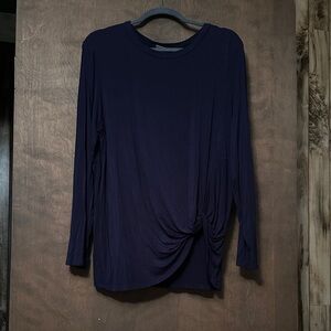 Elegant Navy Long Sleeve Women's Top